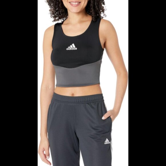 Brand New Adidas DESIGNED TO MOVE COLORBLOCK 3-STRIPES CROP TOP - Picture 15 of 15